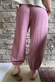 Annie Cushion Cotton Cuff Barrel Pant Indian Pink